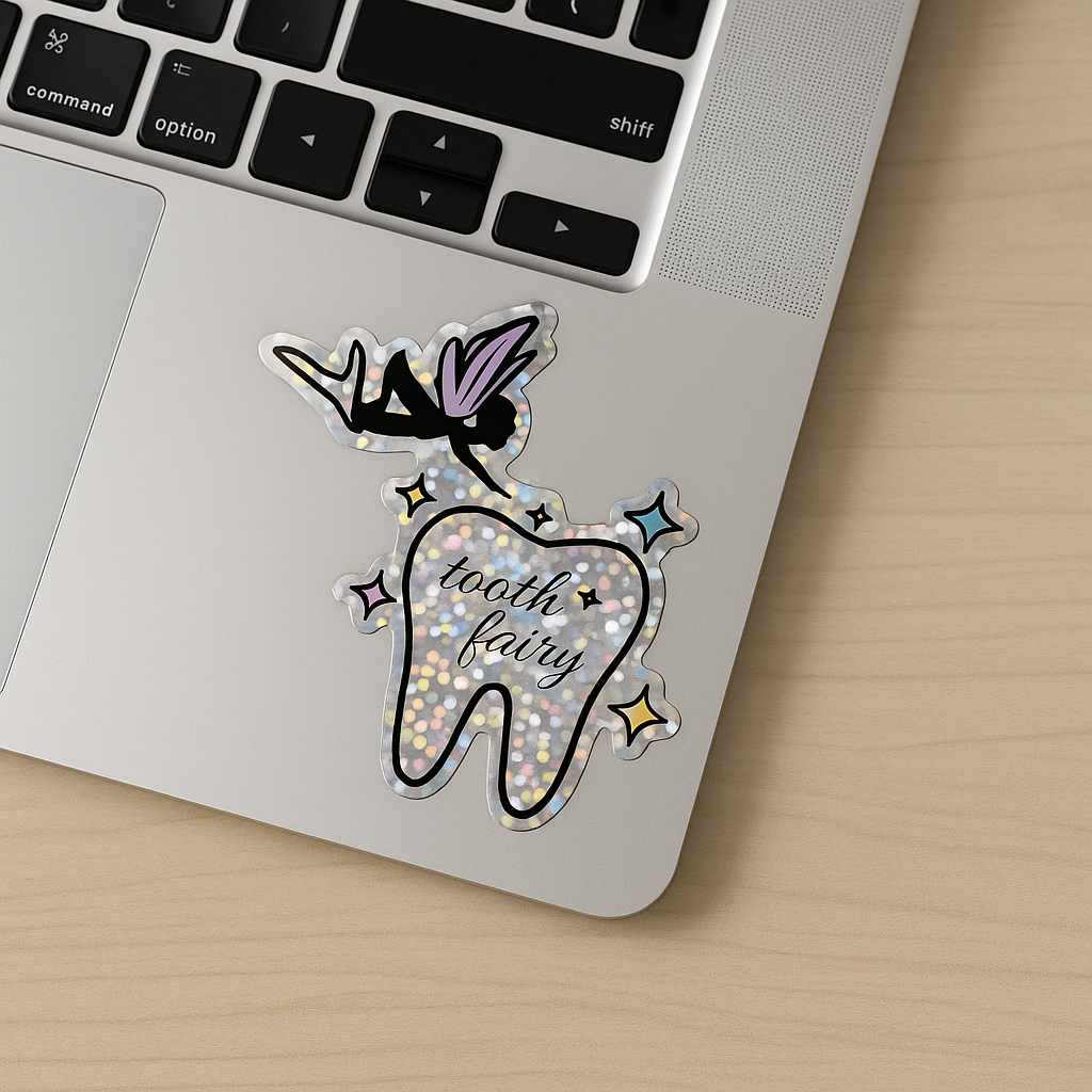 Tooth Fairy Sticker – Holographic Dental Vinyl Decal - thetoothclaw