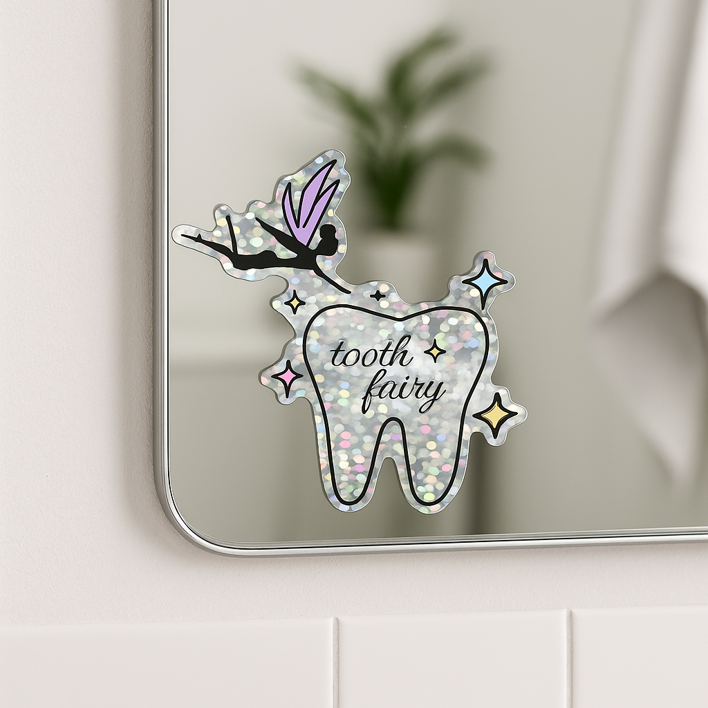 Tooth Fairy Sticker – Holographic Dental Vinyl Decal