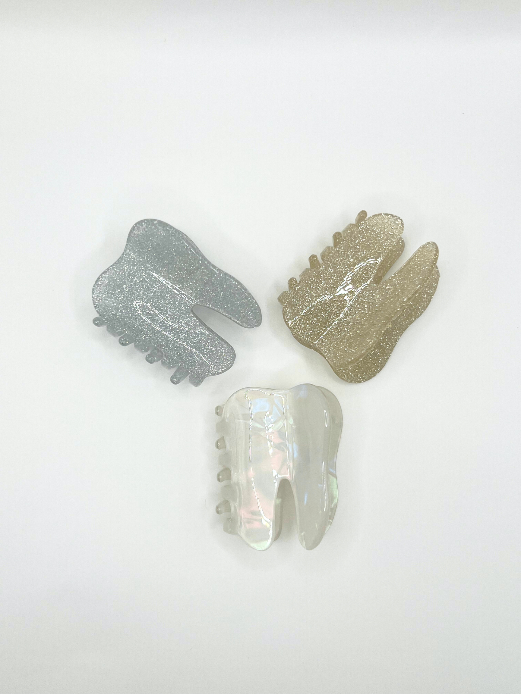 3-Pack Tooth Claw Hairclip - Color Combos