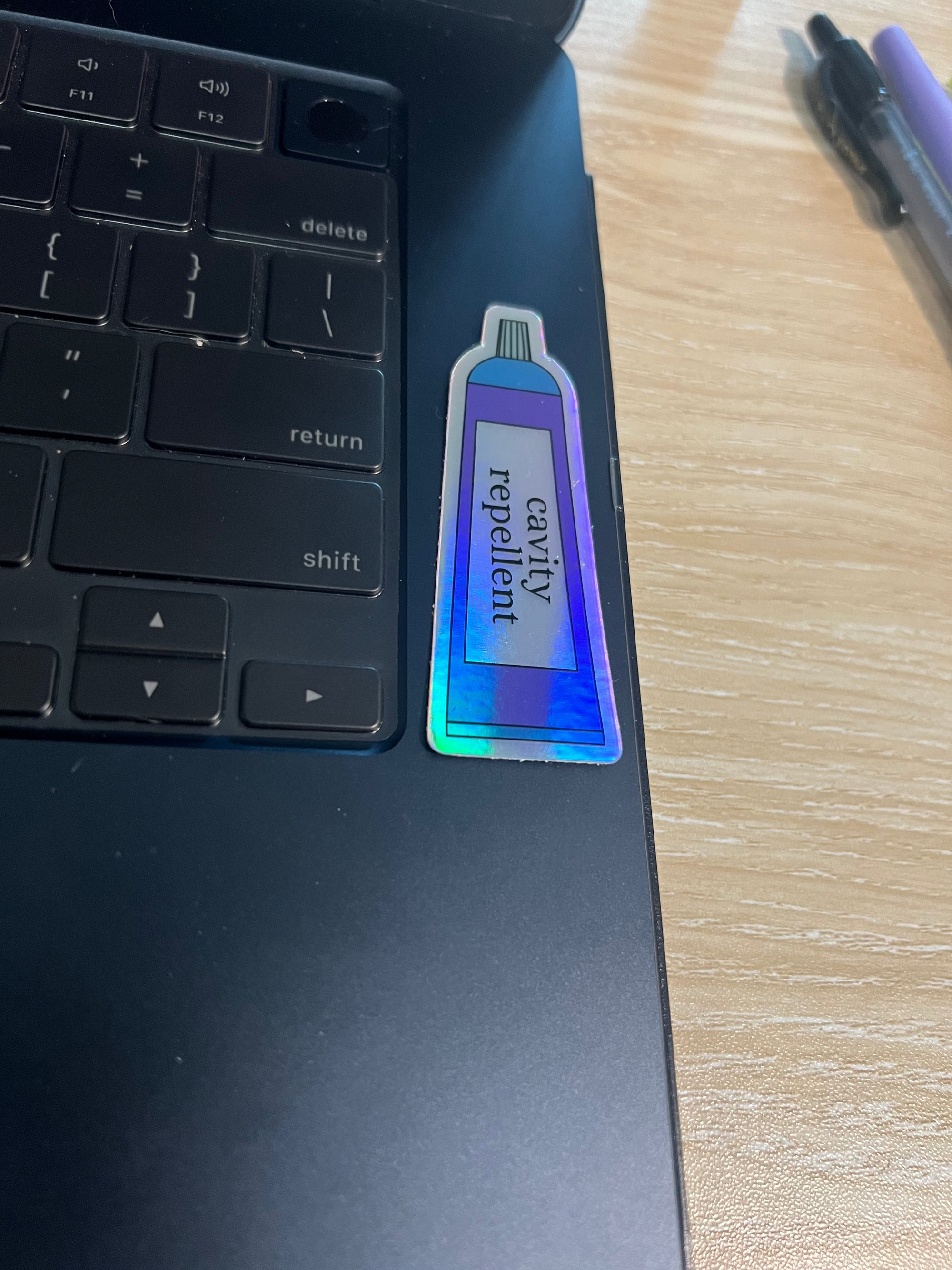 Cavity Repellent Sticker – Holographic Toothpaste Vinyl Decal for Dental Pros & Students