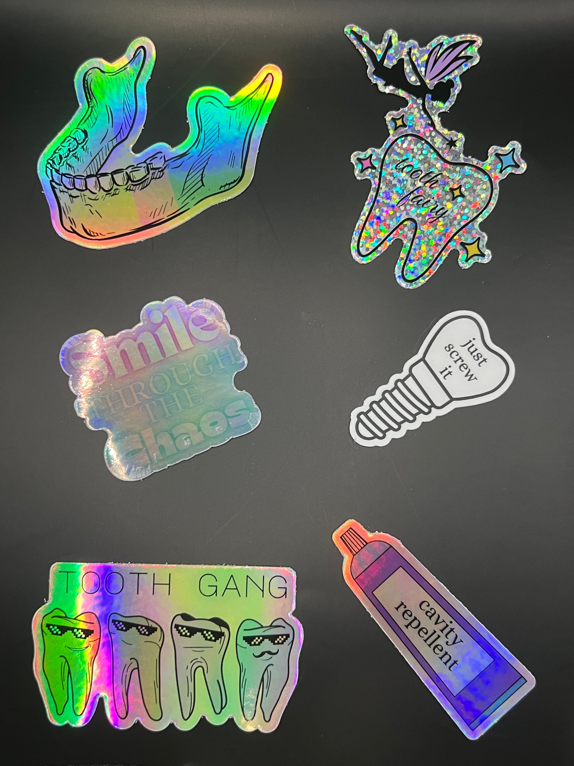 Cavity Repellent Sticker – Holographic Toothpaste Vinyl Decal for Dental Pros & Students