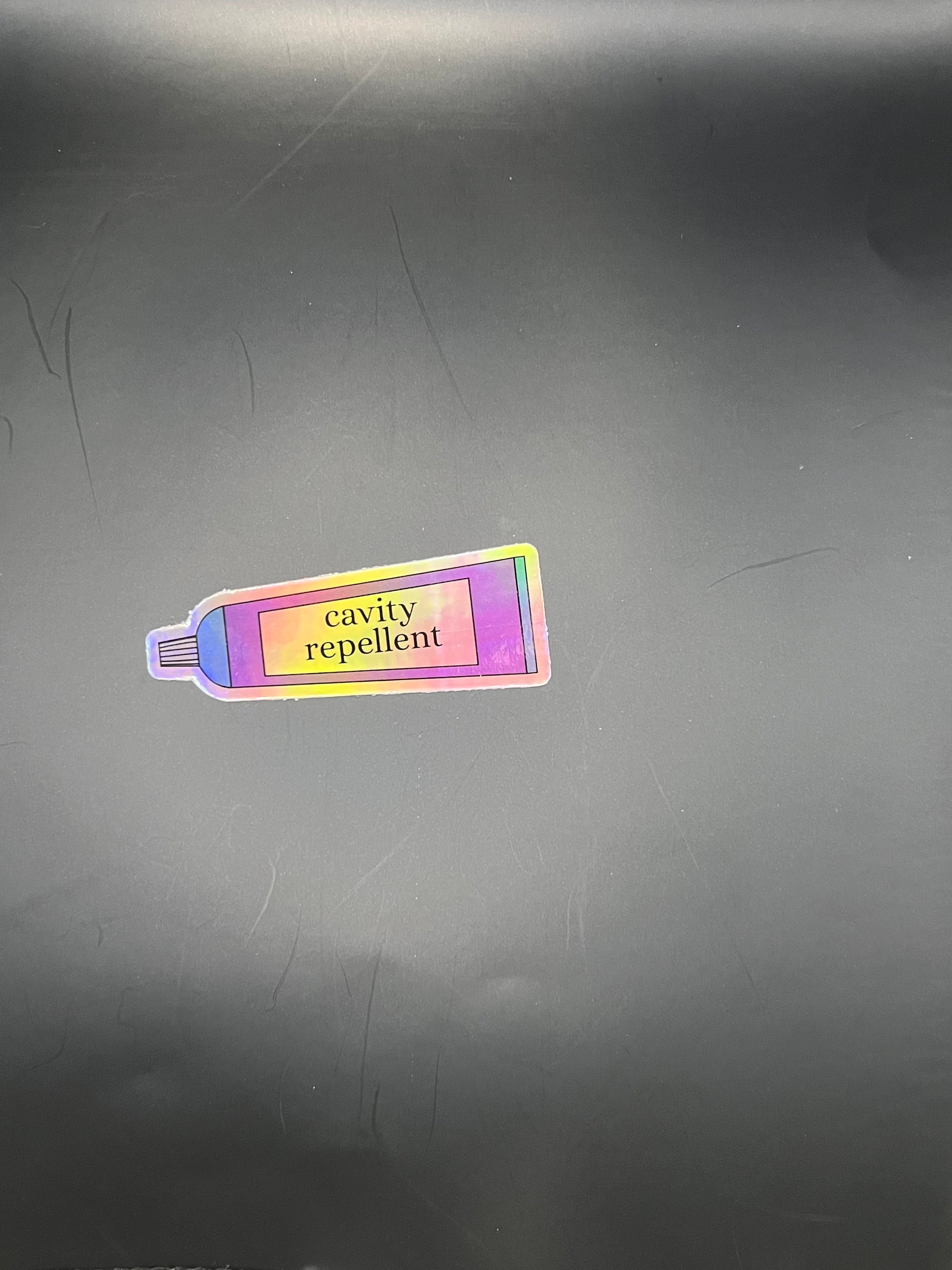 Cavity Repellent Sticker – Holographic Toothpaste Vinyl Decal for Dental Pros & Students