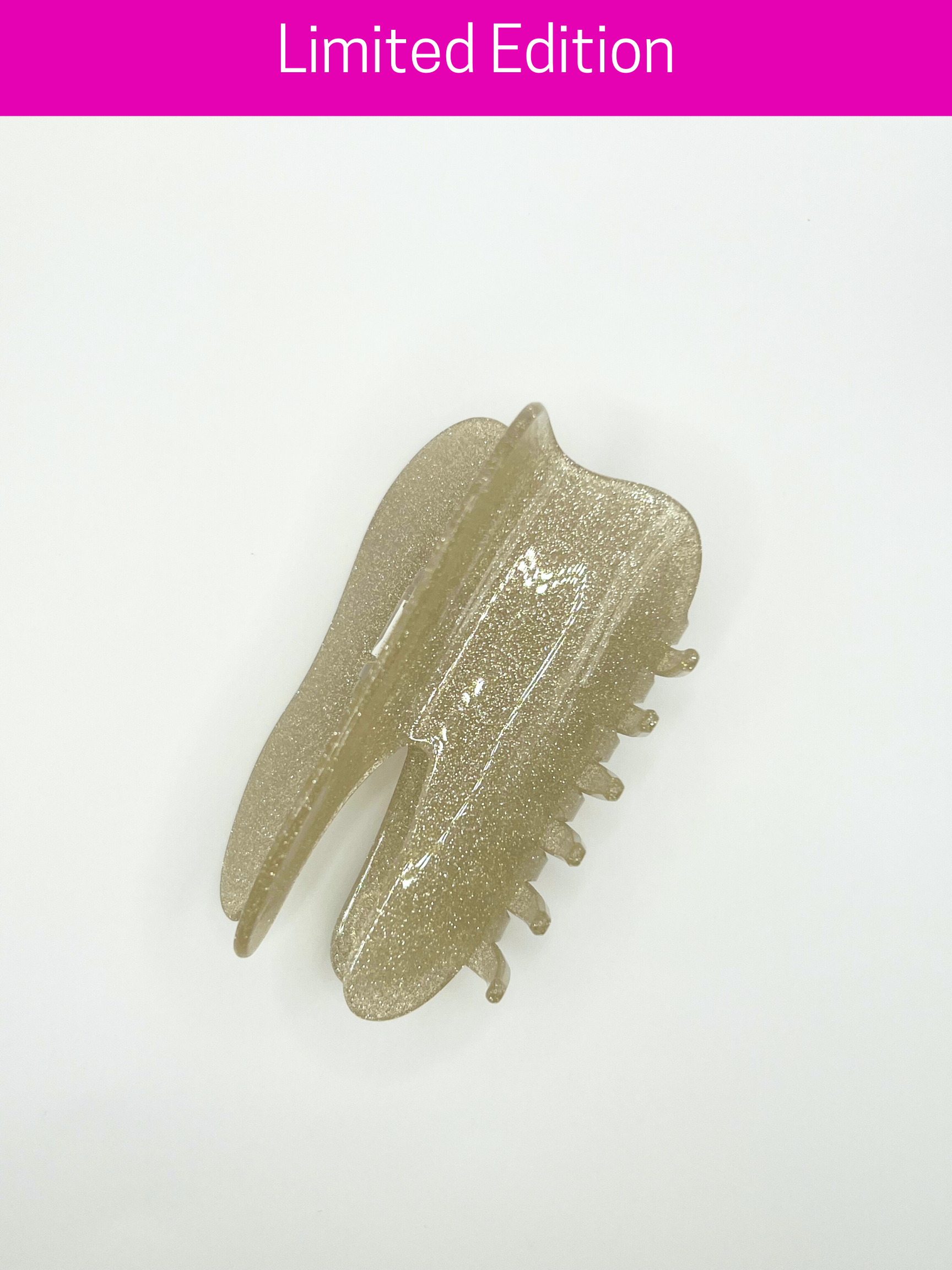 Large Glittering Gold Tooth Claw Hair Clip