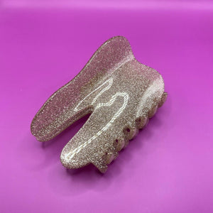 Glittering Gold Tooth Claw Hair Clip Large