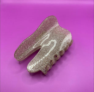Glittering Gold Tooth Claw Hair Clip Large