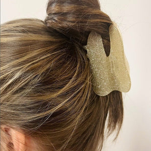 Glittering Gold Tooth Claw Hair Clip Large