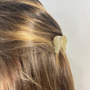 Glittering Gold Tooth Claw Hair Clip Small