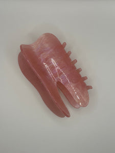Pearly Pink Tooth Claw Hair Clip Large