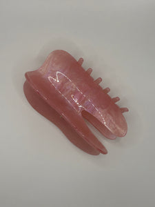 Pearly Pink Tooth Claw Hair Clip Large