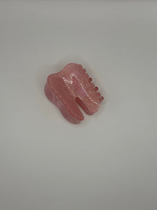 Pearly Pink Tooth Claw Hair Clip Small