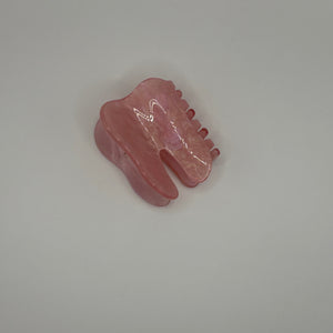 Pearly Pink Tooth Claw Hair Clip Small