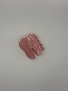 Pearly Pink Tooth Claw Hair Clip Small