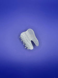 Sparkling Silver Tooth Claw Hair Clip Small