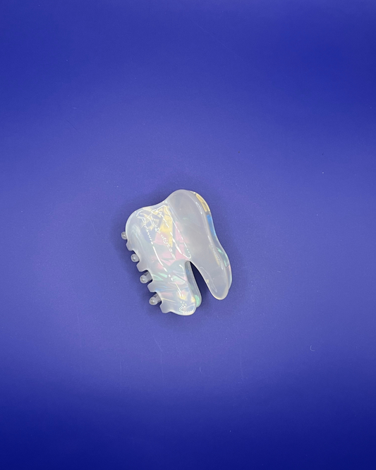 Small Pearly White Tooth Claw Hair Clip