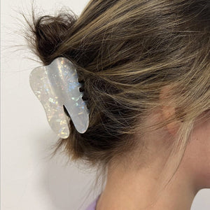 Pearly White Tooth Claw Hair Clip Large
