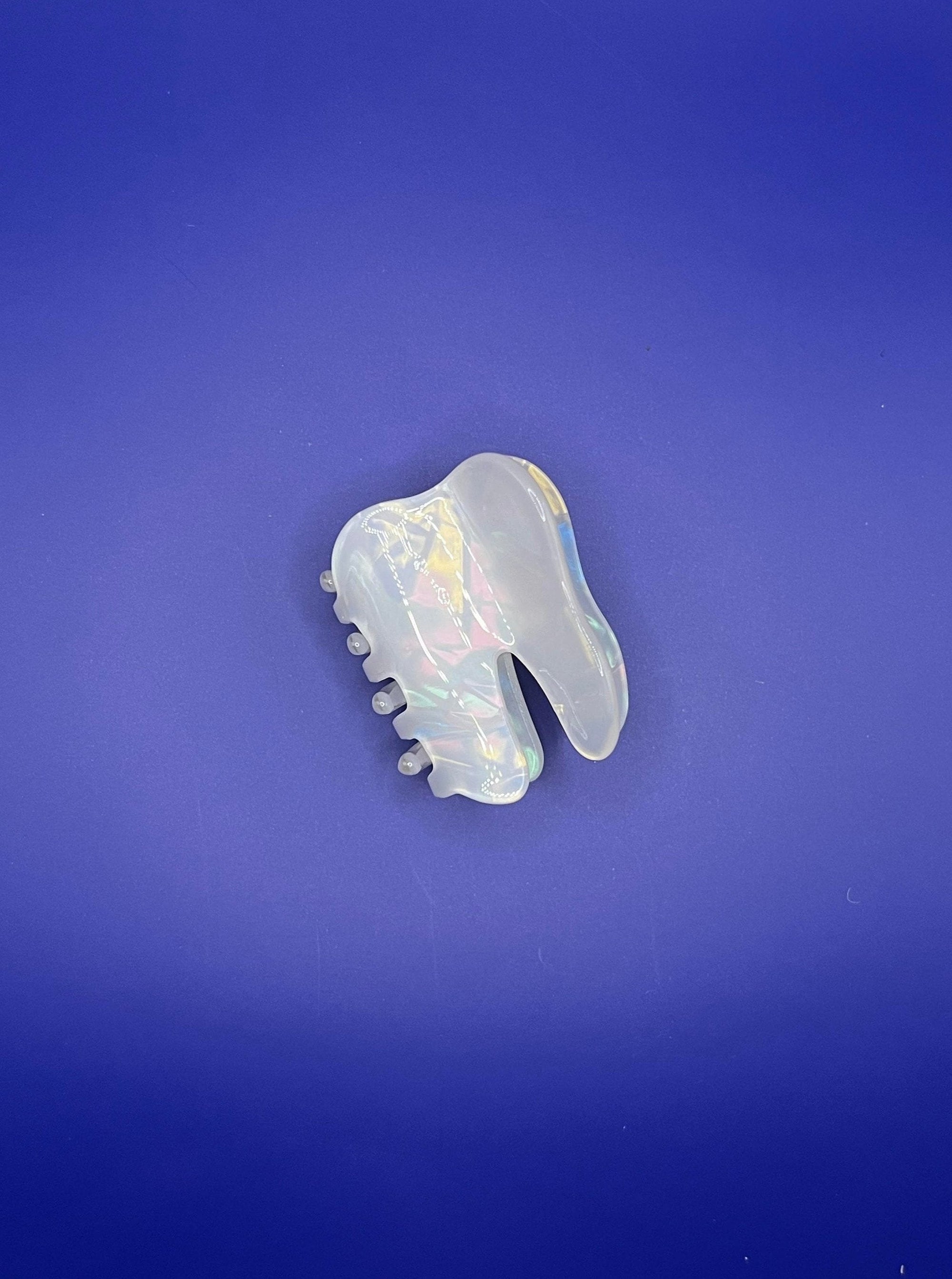 Pearly White Tooth Claw Hair Clip Small